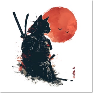 samurai cat Posters and Art